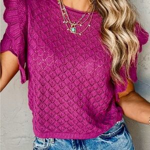 Vibrant Pink Knit Top